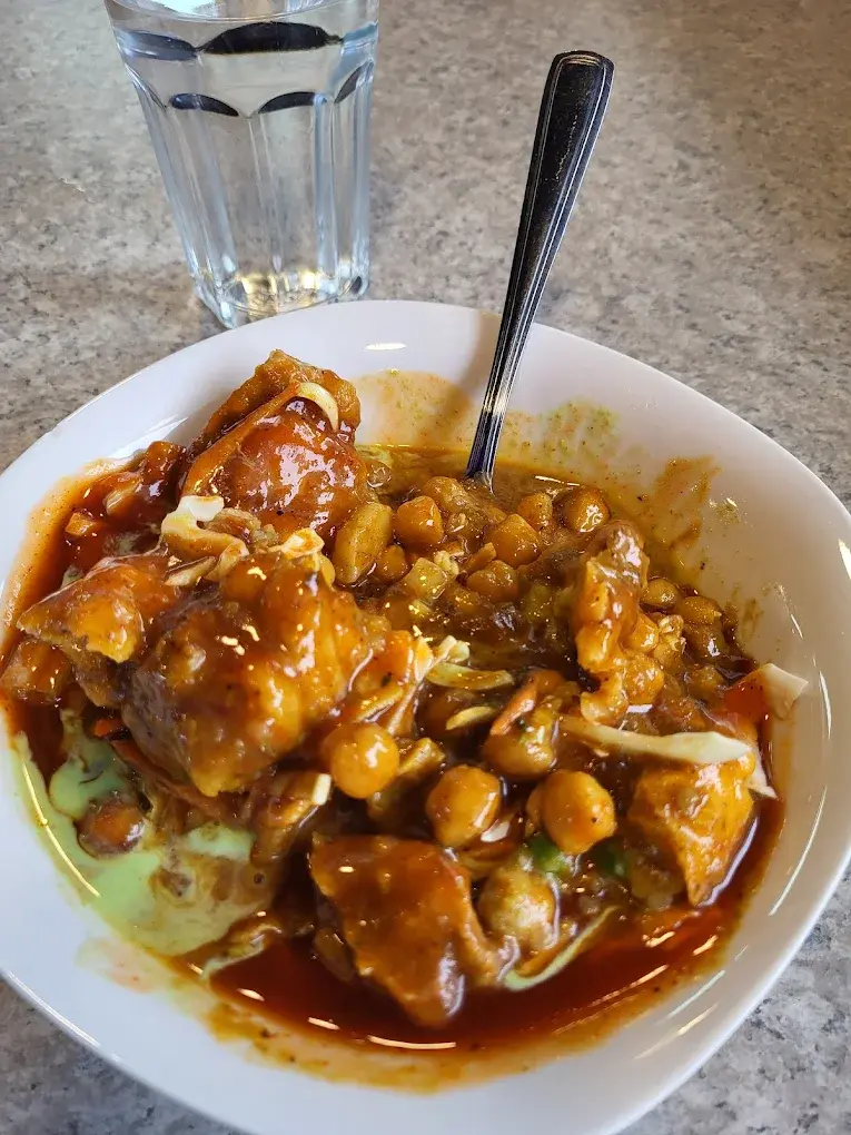 Authentic Samosa Chole Plate at Punjab Sweets & Restaurant in Edmonton